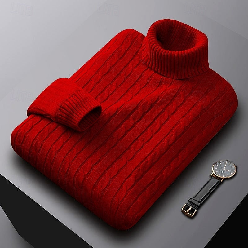 Henry | Sophisticated Cable Knit Turtleneck Sweater