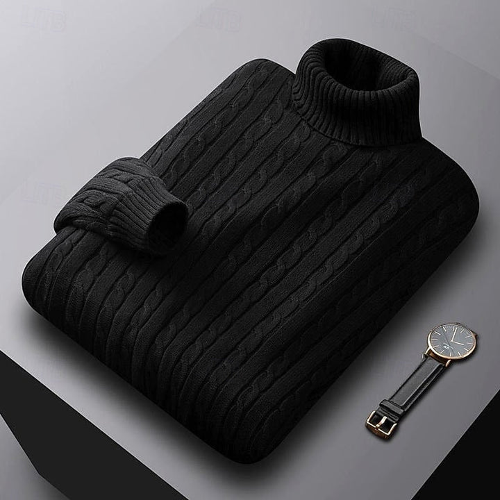 Henry | Sophisticated Cable Knit Turtleneck Sweater