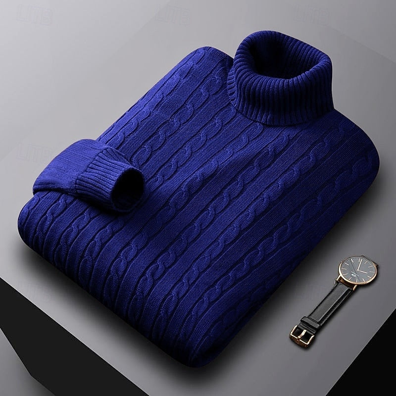 Henry | Sophisticated Cable Knit Turtleneck Sweater
