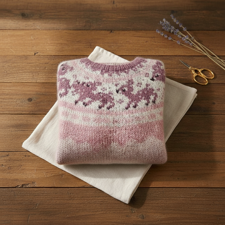 Isabella | Chic Reindeer Fair Isle Christmas Cardigan Sweater