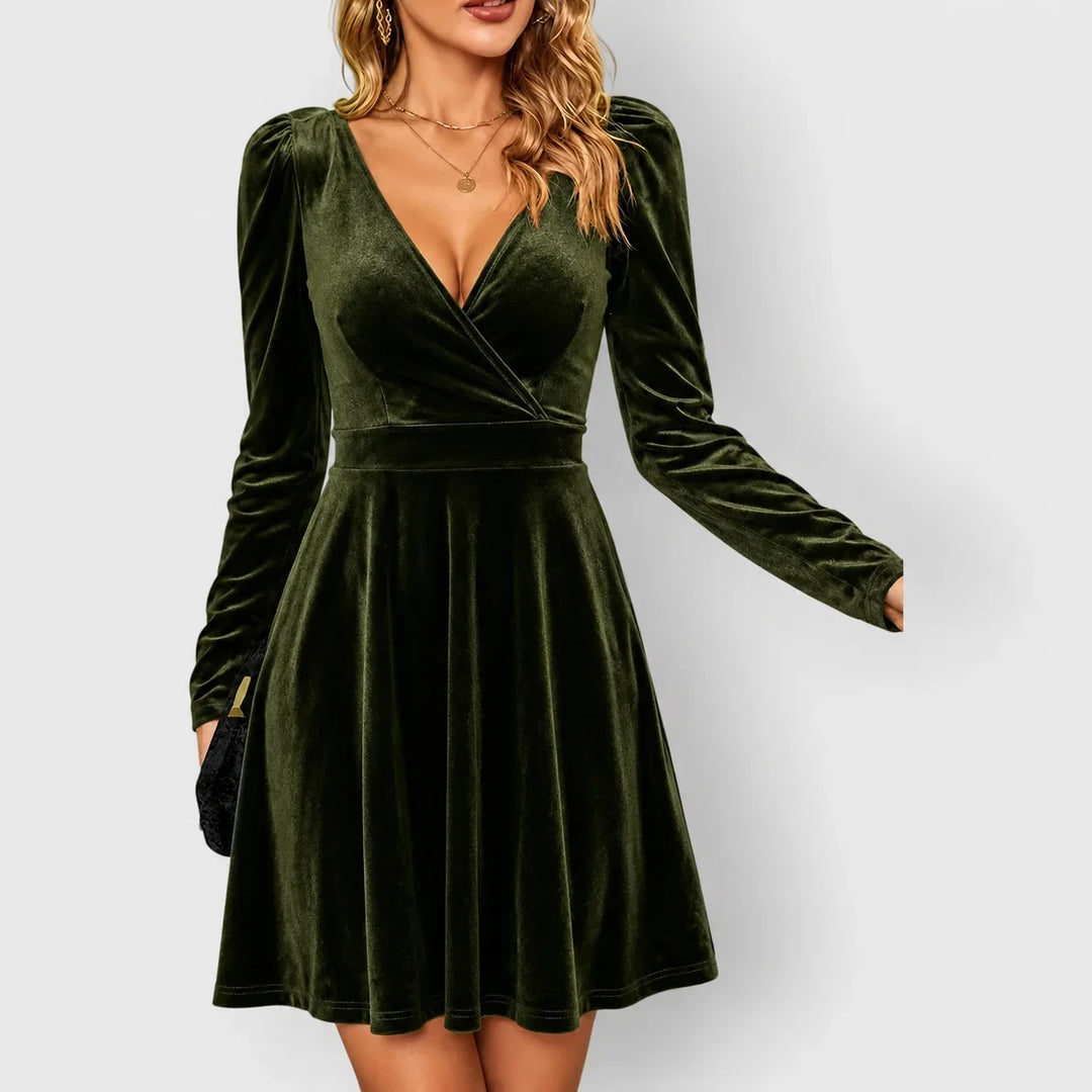 Isabella | Cozy Velvet Fall Wedding Guest Skater Dress