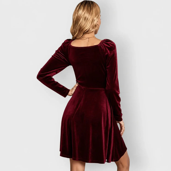 Isabella | Cozy Velvet Fall Wedding Guest Skater Dress
