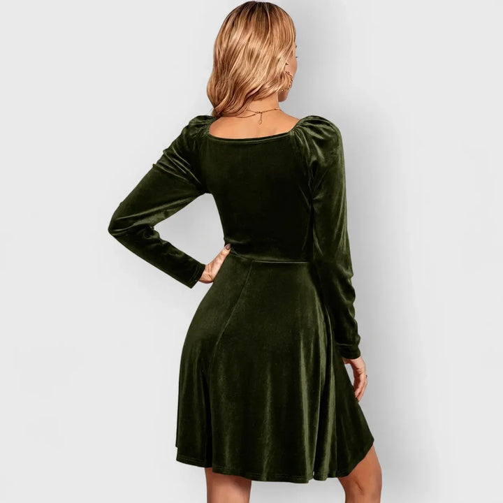 Isabella | Cozy Velvet Fall Wedding Guest Skater Dress