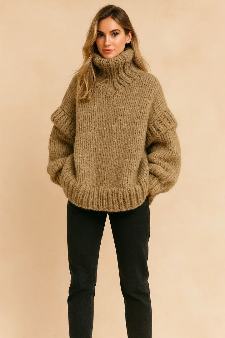 Jacqueline | Graceful Oversized Sweater with Chunky Knit Turtleneck