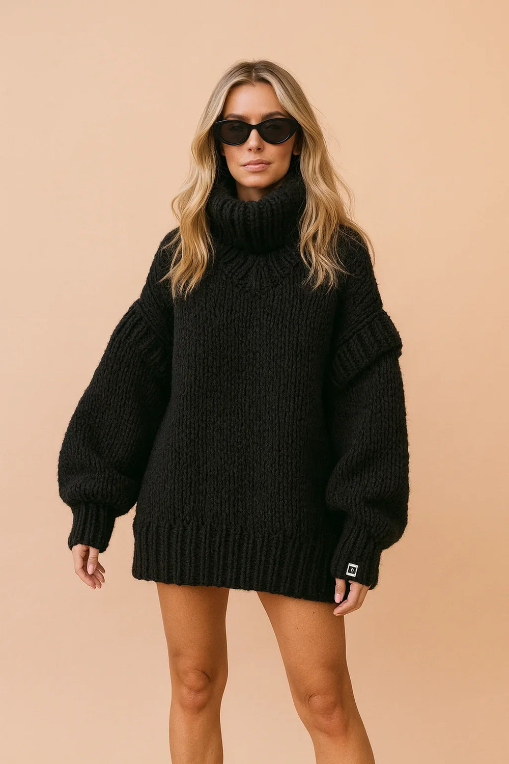 Jacqueline | Graceful Oversized Sweater with Chunky Knit Turtleneck