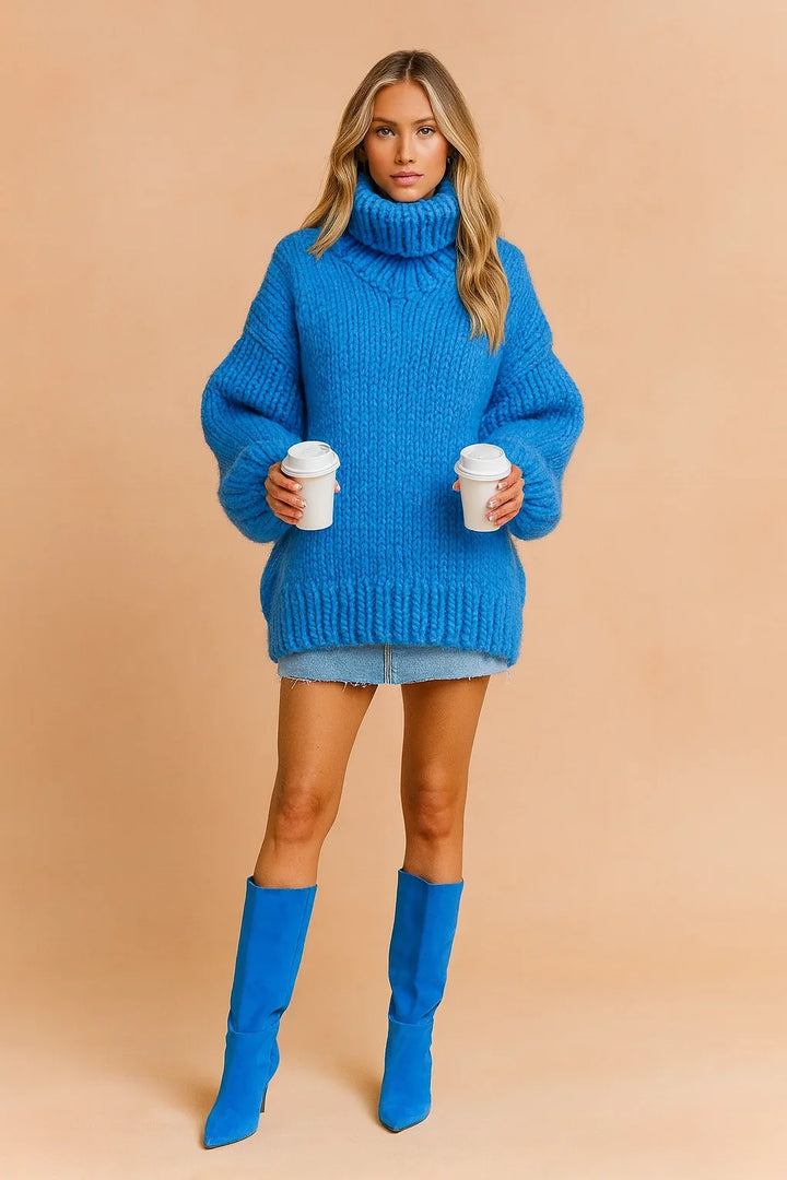 Jacqueline | Graceful Oversized Sweater with Chunky Knit Turtleneck