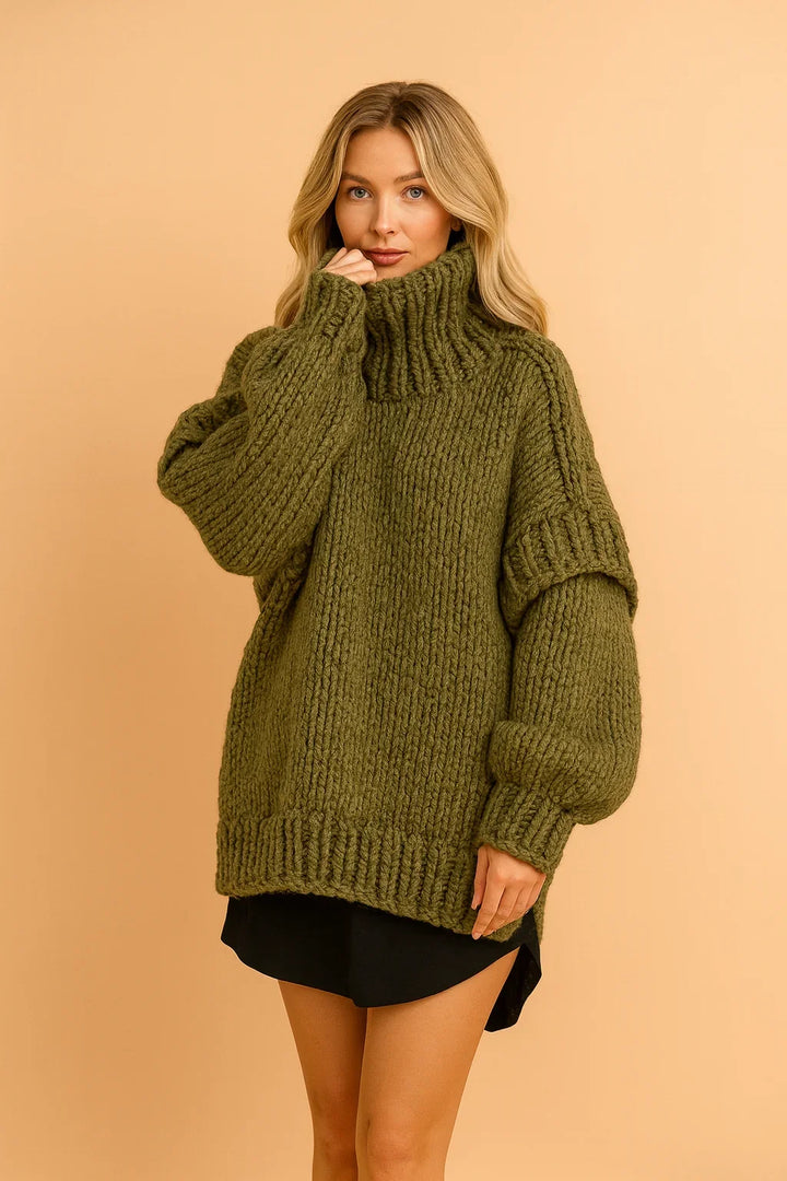Jacqueline | Graceful Oversized Sweater with Chunky Knit Turtleneck