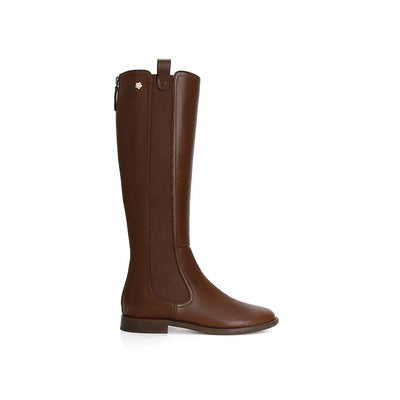 Jacqueline | Relaxed Knee High Boots with Stretch Panel Detail