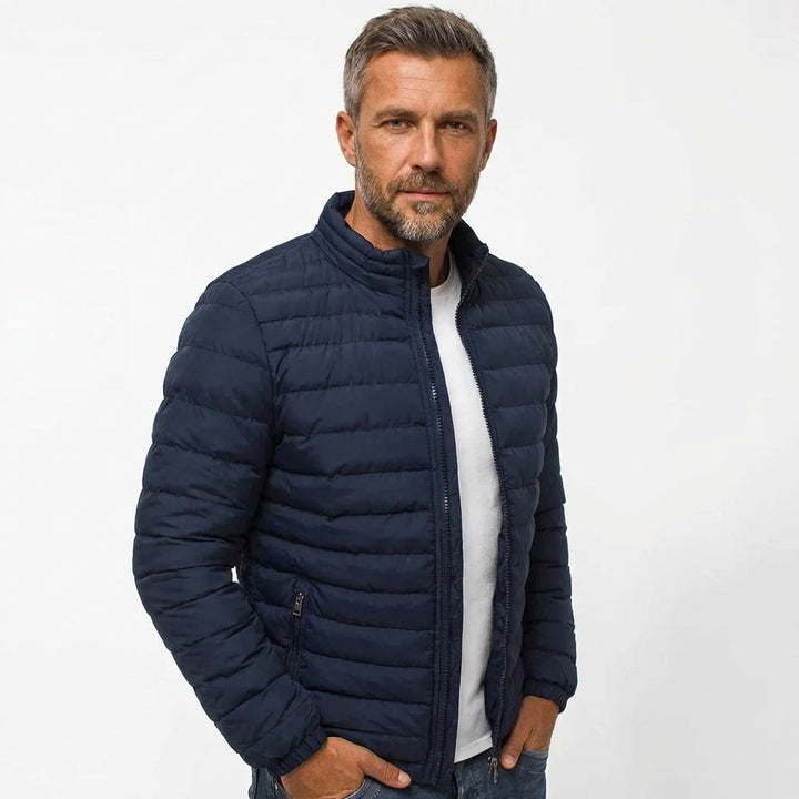 James | Refined Quilted Stand Collar Mens Puffer Jacket