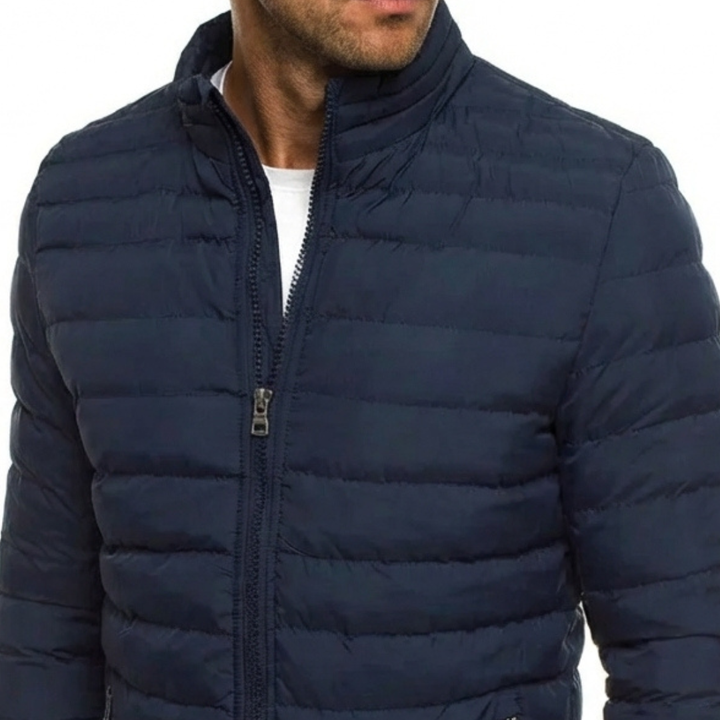 James | Refined Quilted Stand Collar Mens Puffer Jacket
