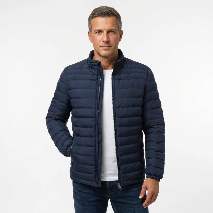 James | Refined Quilted Stand Collar Mens Puffer Jacket