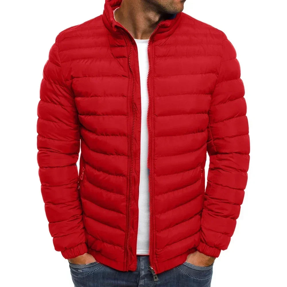 James | Refined Quilted Stand Collar Mens Puffer Jacket