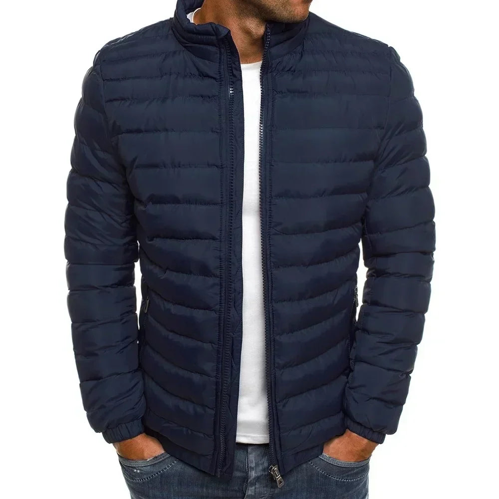 James | Refined Quilted Stand Collar Mens Puffer Jacket