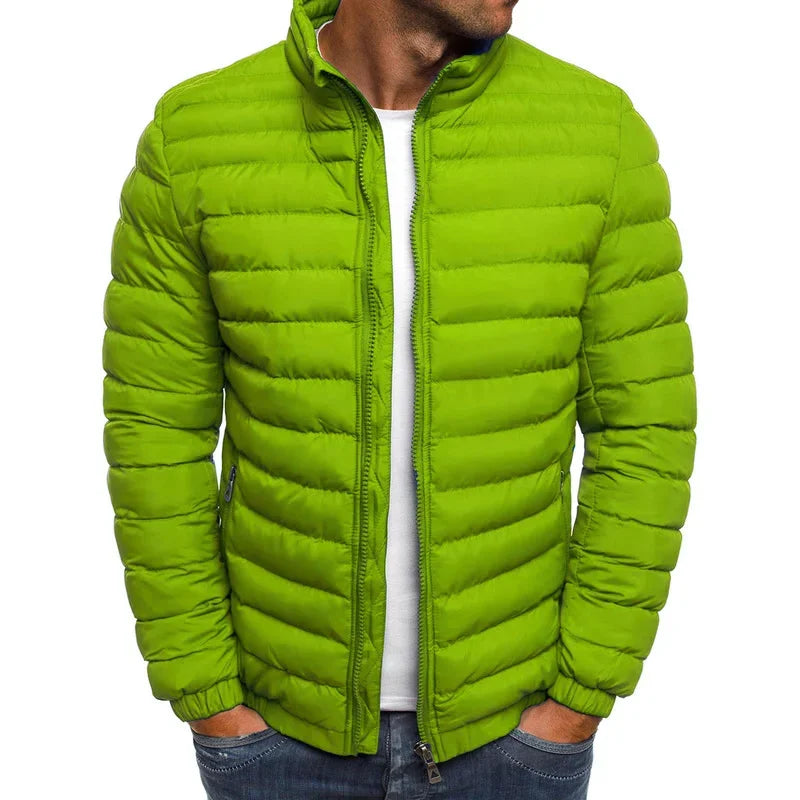 James | Refined Quilted Stand Collar Mens Puffer Jacket