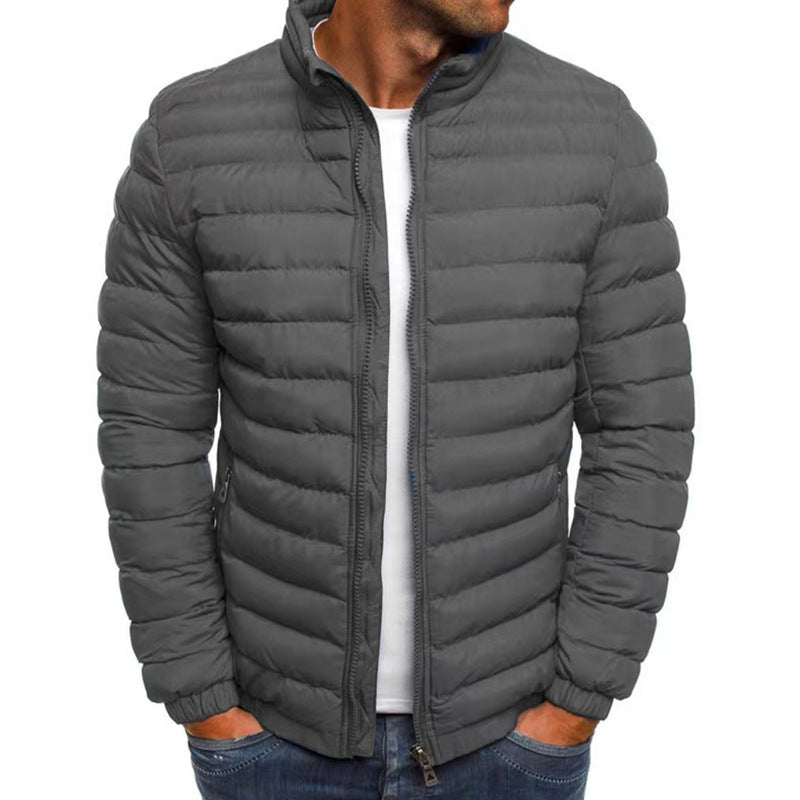 James | Refined Quilted Stand Collar Mens Puffer Jacket