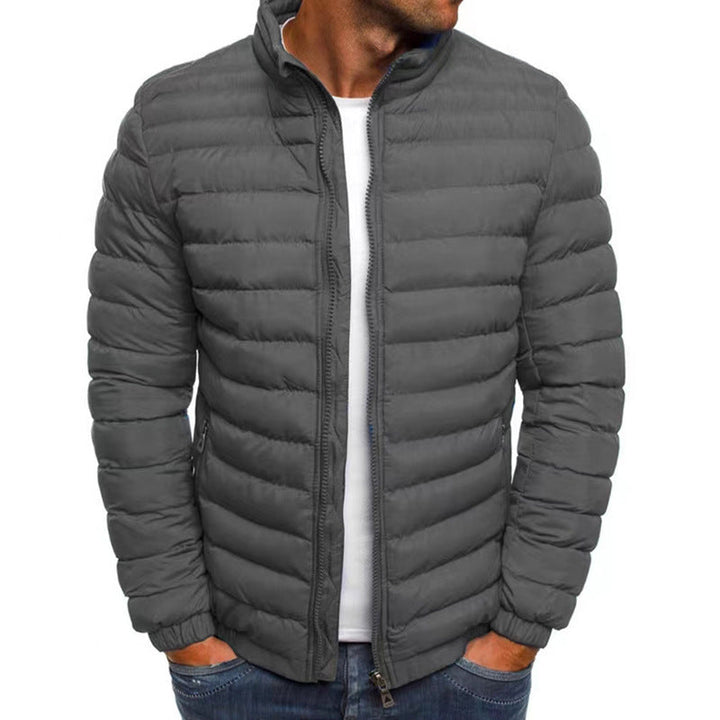 James | Refined Quilted Stand Collar Mens Puffer Jacket