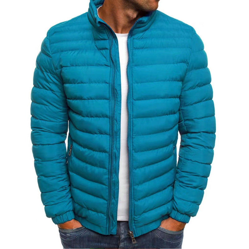 James | Refined Quilted Stand Collar Mens Puffer Jacket
