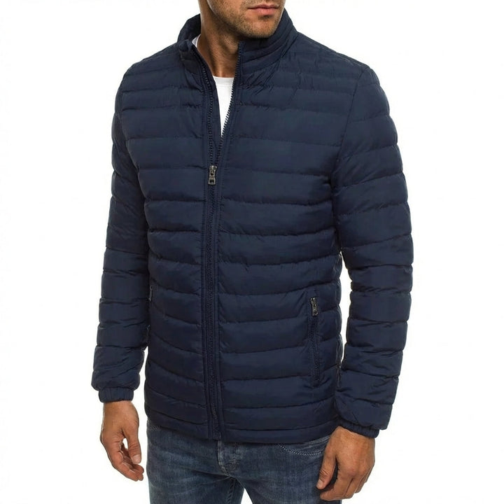 James | Refined Quilted Stand Collar Mens Puffer Jacket