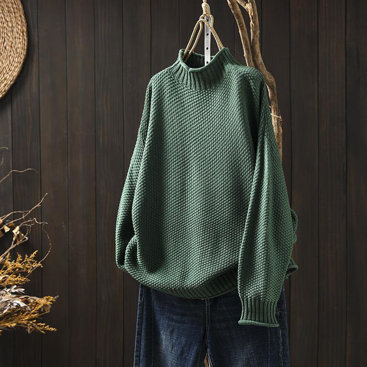Janet | Graceful Oversized Half Turtleneck Knit Sweater