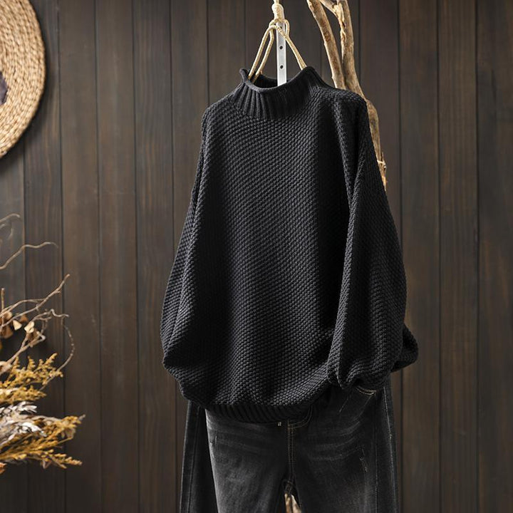 Janet | Graceful Oversized Half Turtleneck Knit Sweater