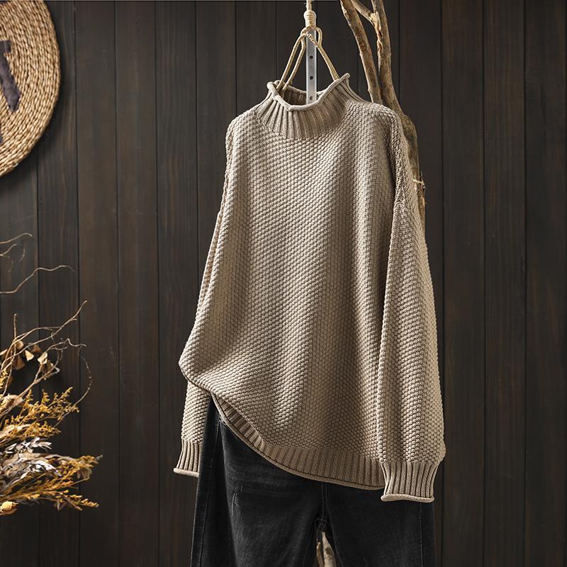 Janet | Graceful Oversized Half Turtleneck Knit Sweater