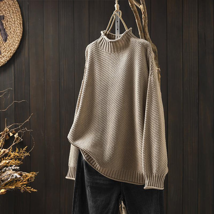 Janet | Graceful Oversized Half Turtleneck Knit Sweater