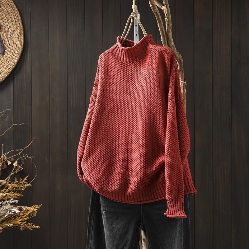 Janet | Graceful Oversized Half Turtleneck Knit Sweater