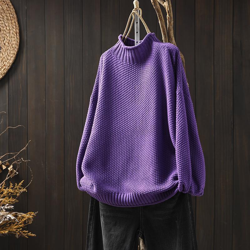 Janet | Graceful Oversized Half Turtleneck Knit Sweater