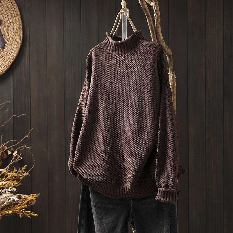 Janet | Graceful Oversized Half Turtleneck Knit Sweater