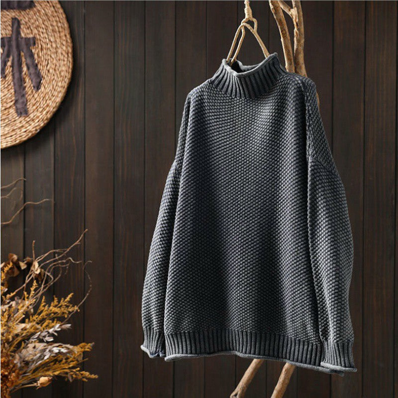 Janet | Graceful Oversized Half Turtleneck Knit Sweater