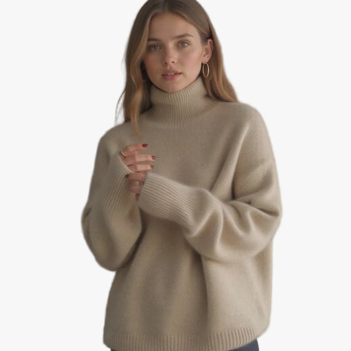 Janet | Refined Ribbed Turtleneck Sweater with Drop Shoulders