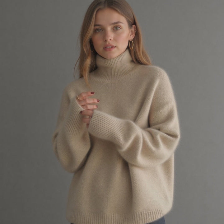 Janet | Refined Ribbed Turtleneck Sweater with Drop Shoulders