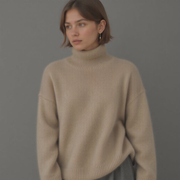 Janet | Refined Ribbed Turtleneck Sweater with Drop Shoulders