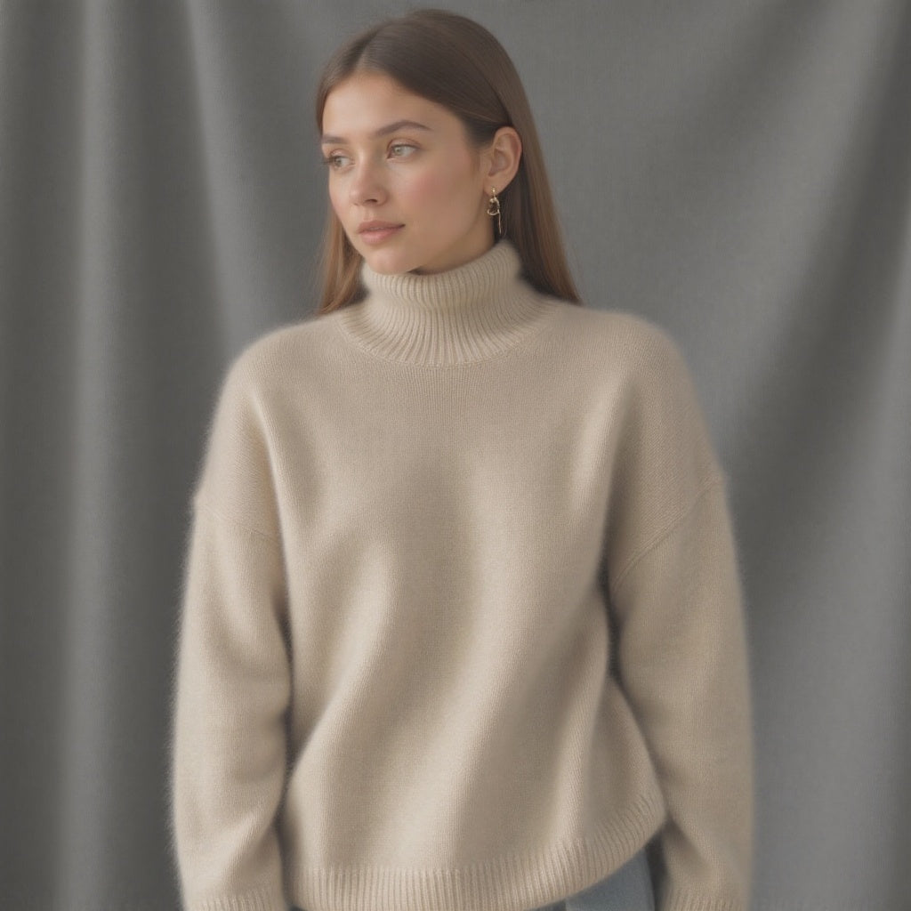 Janet | Refined Ribbed Turtleneck Sweater with Drop Shoulders