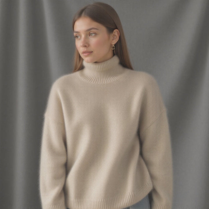Janet | Refined Ribbed Turtleneck Sweater with Drop Shoulders