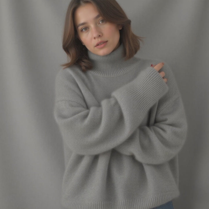 Janet | Refined Ribbed Turtleneck Sweater with Drop Shoulders