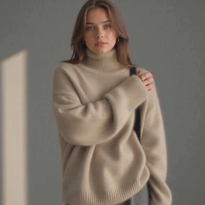 Janet | Refined Ribbed Turtleneck Sweater with Drop Shoulders