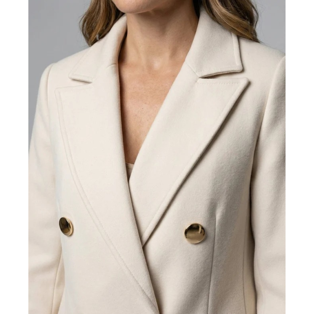 Janet | Sophisticated Long Double-Breasted Camel Coat