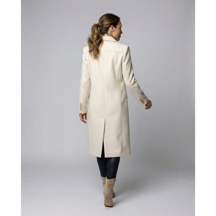 Janet | Sophisticated Long Double-Breasted Camel Coat