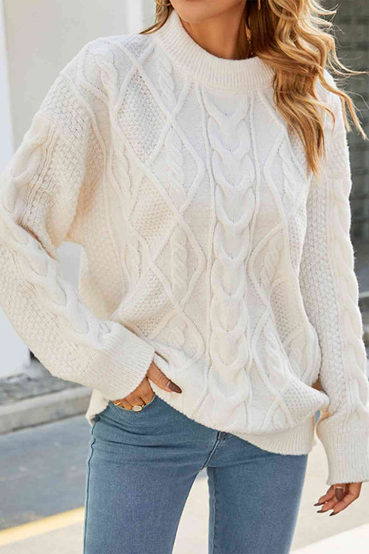 Janice | Cozy Oversized Cable Knit Turtleneck Sweater