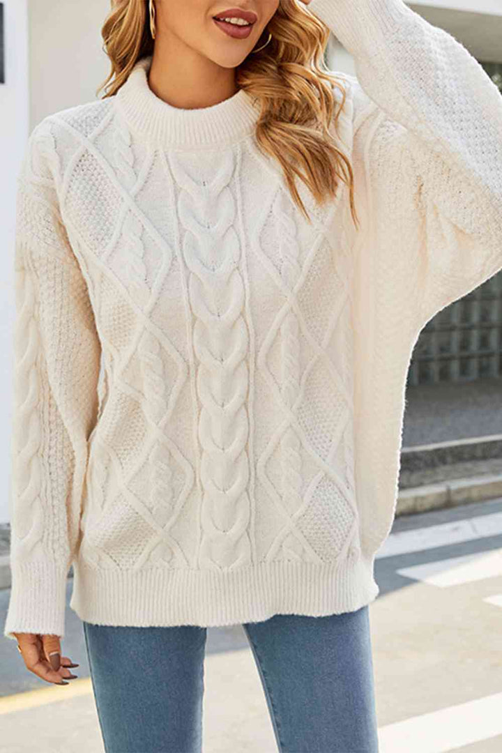 Janice | Cozy Oversized Cable Knit Turtleneck Sweater