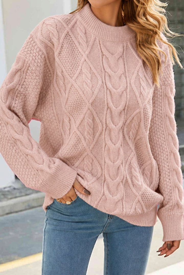 Janice | Cozy Oversized Cable Knit Turtleneck Sweater