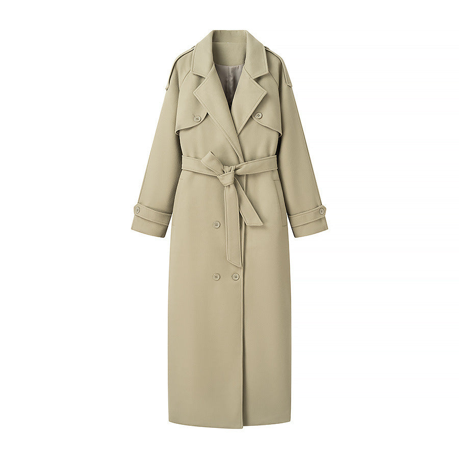 Janice | Elegant Double-Breasted Belted Maxi Trench Coat