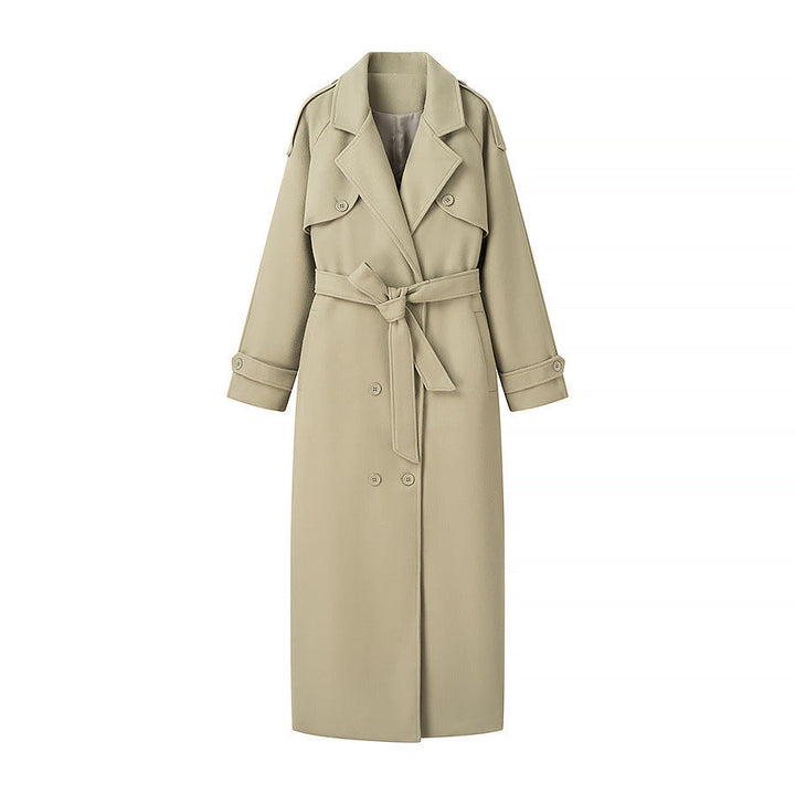 Janice | Elegant Double-Breasted Belted Maxi Trench Coat