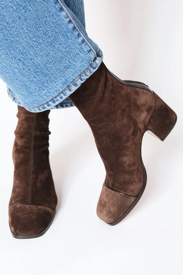 Janice | Stylish Slouchy Block Heel Ankle Boots