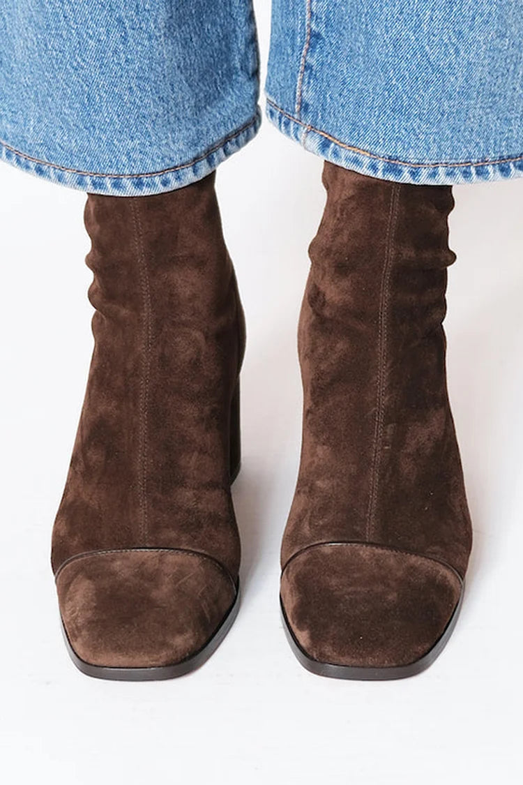 Janice | Stylish Slouchy Block Heel Ankle Boots