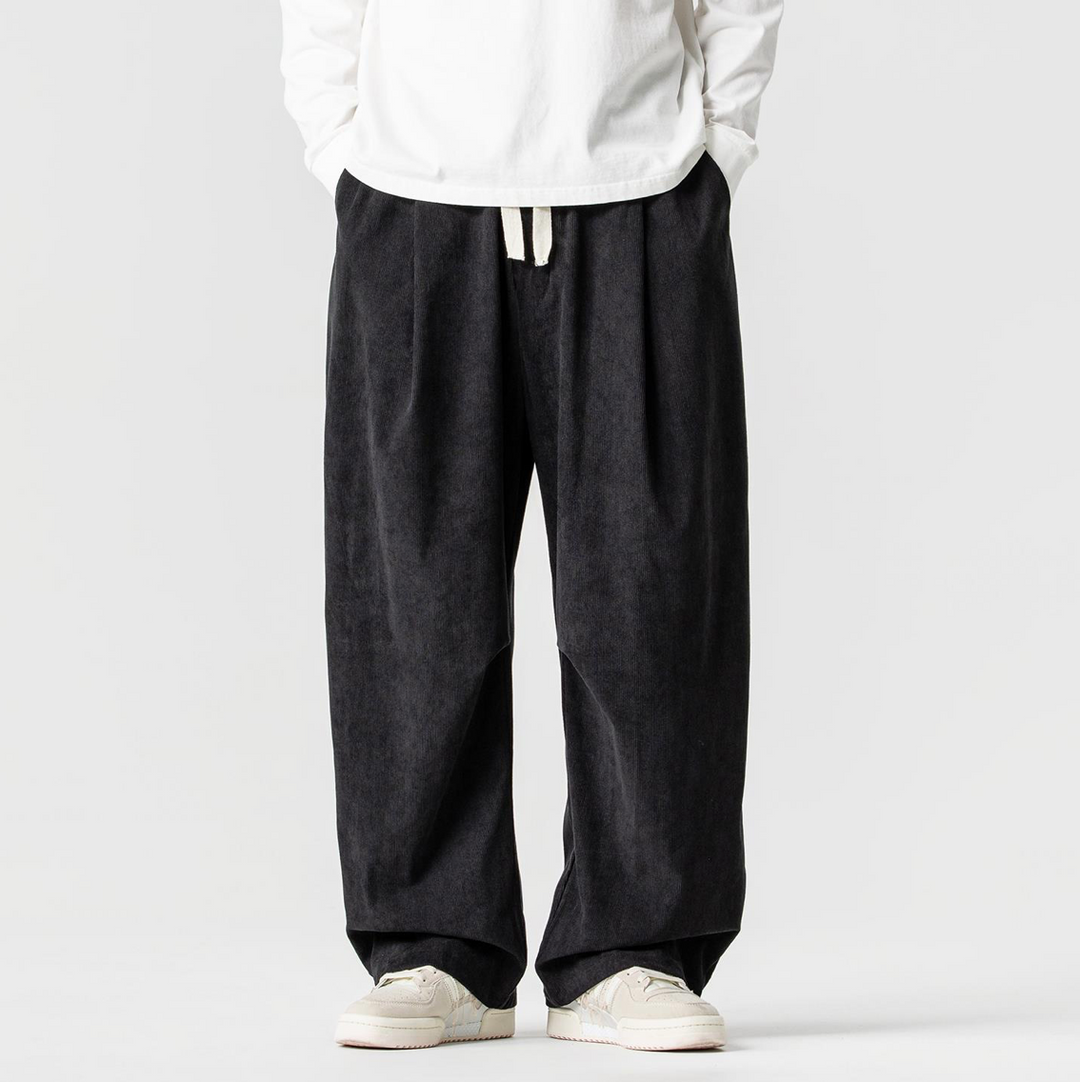 Jason | Timeless Drawstring Wide Leg Corduroy Pants