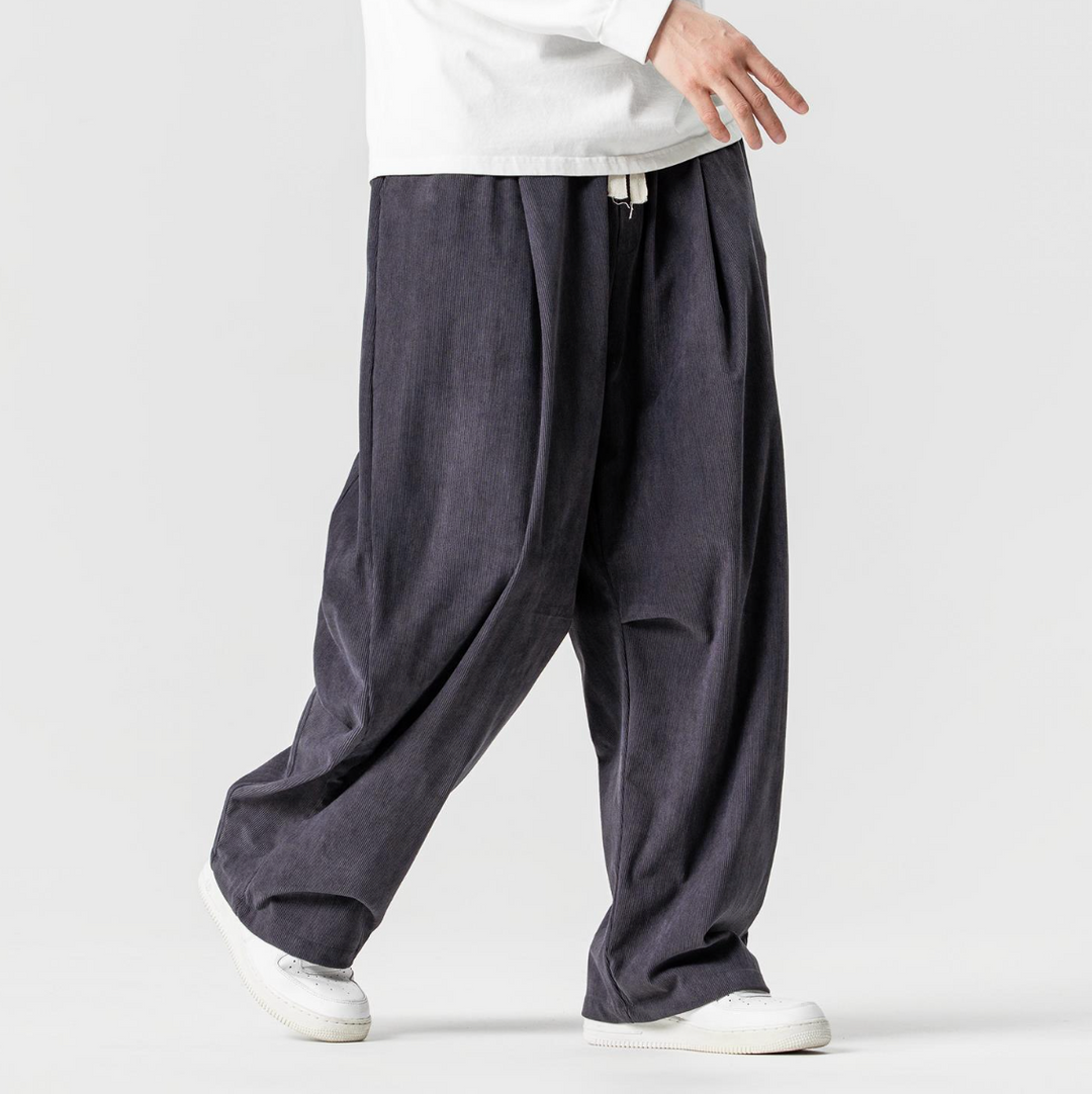 Jason | Timeless Drawstring Wide Leg Corduroy Pants