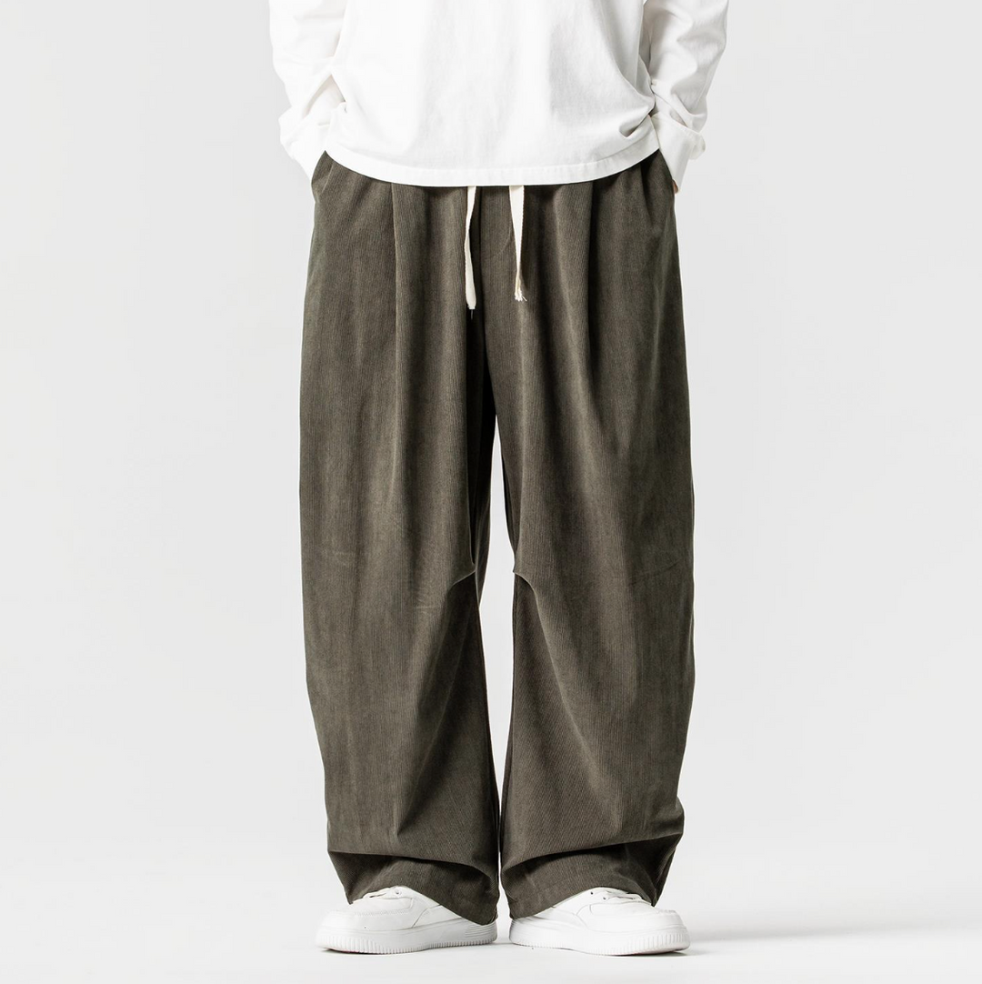 Jason | Timeless Drawstring Wide Leg Corduroy Pants