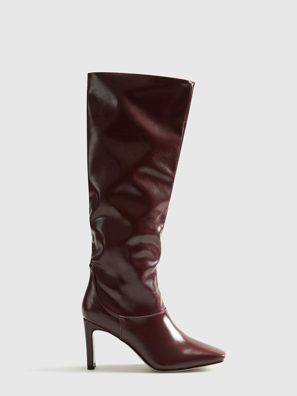 Jean | Elegant Slouchy Square Toe Knee High Boots